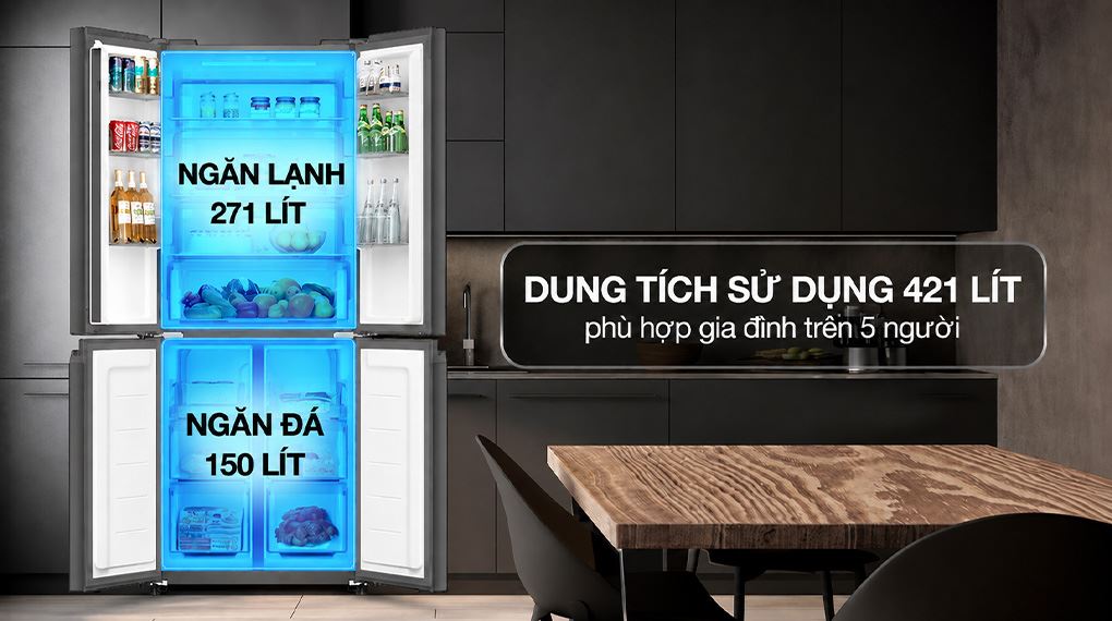 Tủ lạnh Sharp Inverter Multi Door 421 lít SJ-FXP510V-MG - Thiết kế