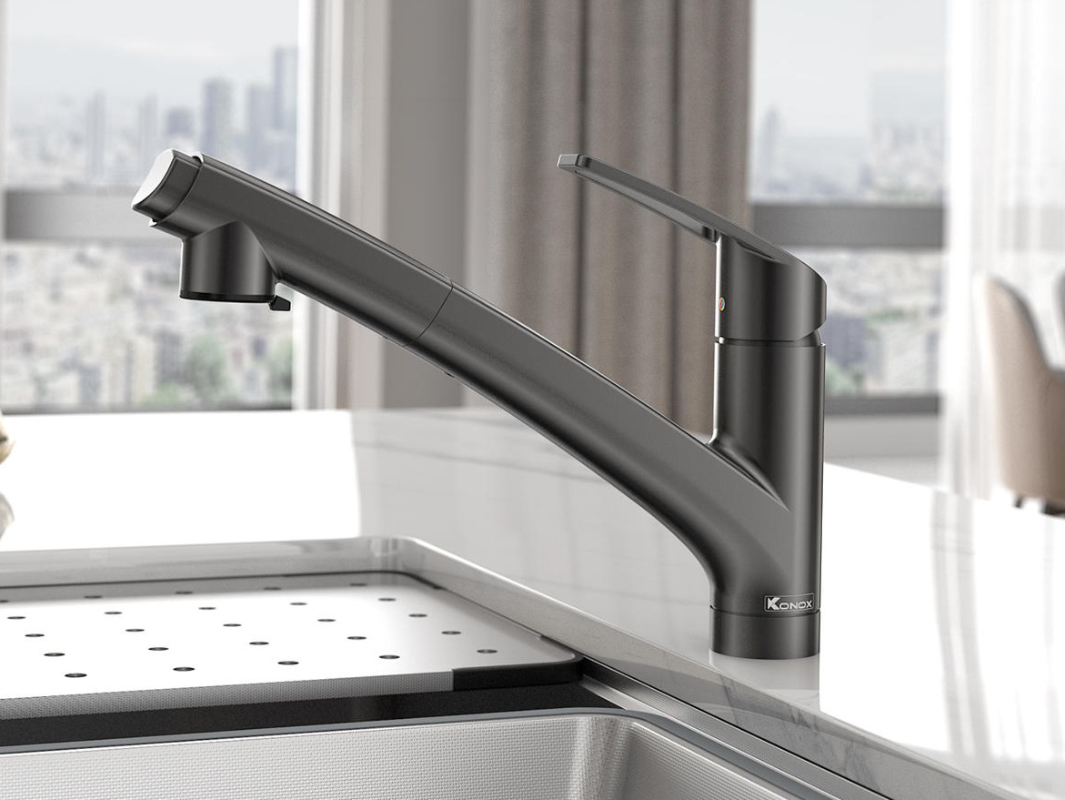 Vòi rửa bát Konox phong cách Nhật Bản Kira Gun Metal