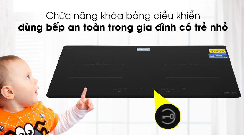 Khóa trẻ em an toàn Bếp từ hồng ngoại Kocher EI-633