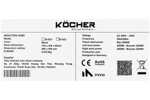 Bếp từ hồng ngoại lắp âm Kocher EI-633