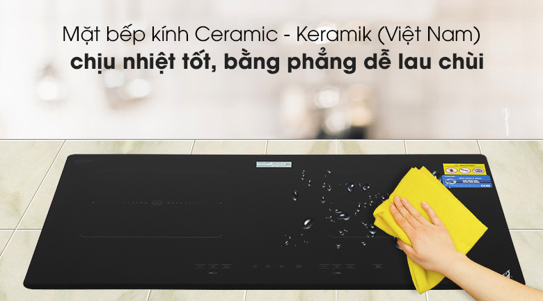 Mặt bếp kính Ceramic - Keramik (Việt Nam) chịu lực, chịu nhiệt tốt