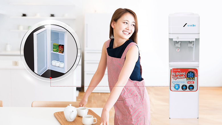 Cây nước nóng lạnh Karofi HC15 khoang chứa đồ gọn gàng