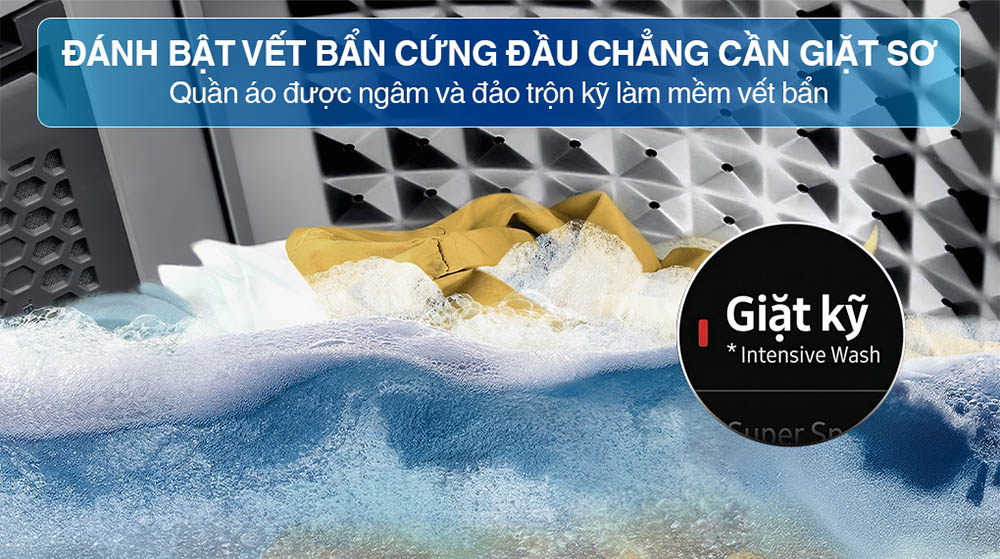 Công nghệ Intensive Wash giúp tăng khả năng thẩm thấu chất giặt tẩy vào sợi vải
