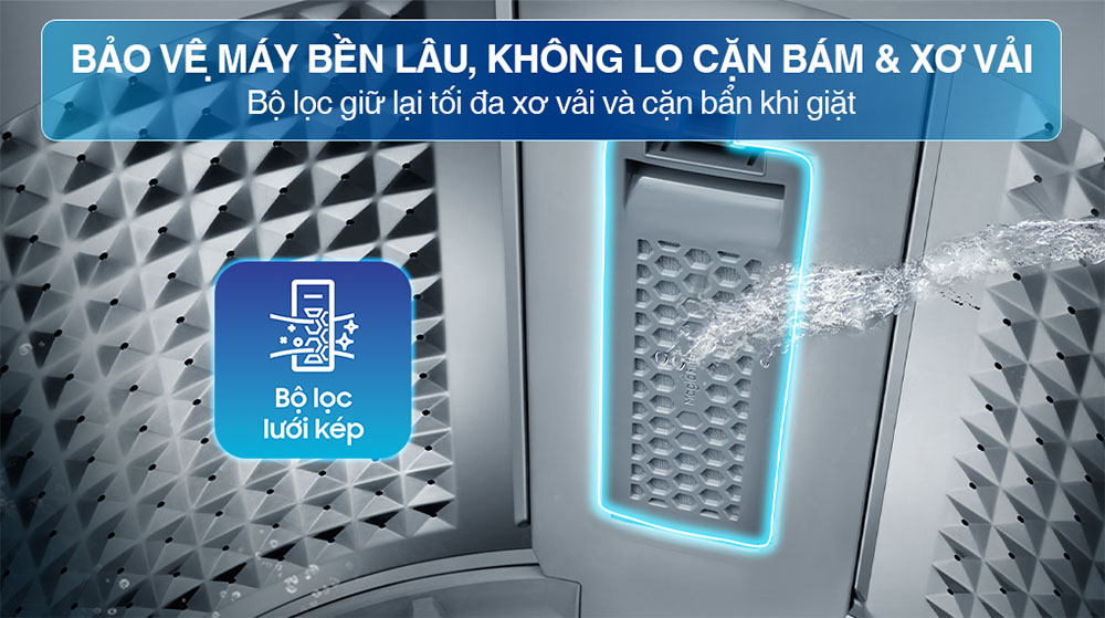 Lưới lọc Magic Filter hỗ trợ loại bỏ xơ vải, giữ quần áo sạch hơn