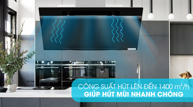 Hoạt động mạnh mẽ - Máy hút mùi áp tường Kocher K-2080V