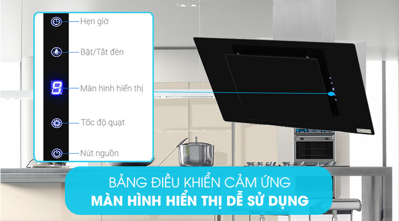 Bảng điều khiển cảm ứng - Máy hút mùi áp tường Kocher K-2080V