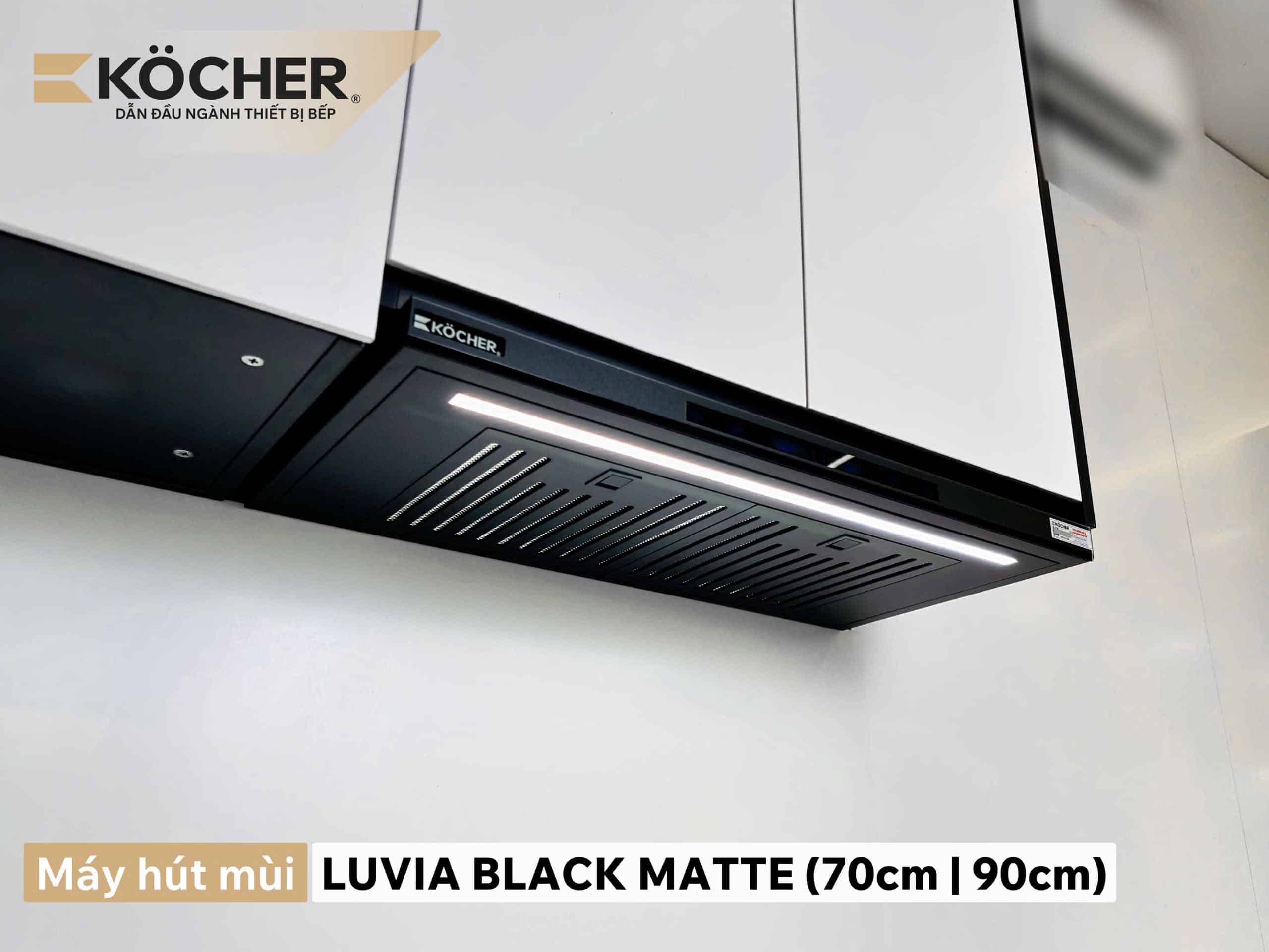 Máy hút mùi kocher luvia black matte, thiết kế slim fit mỏng chỉ 3.5cm 