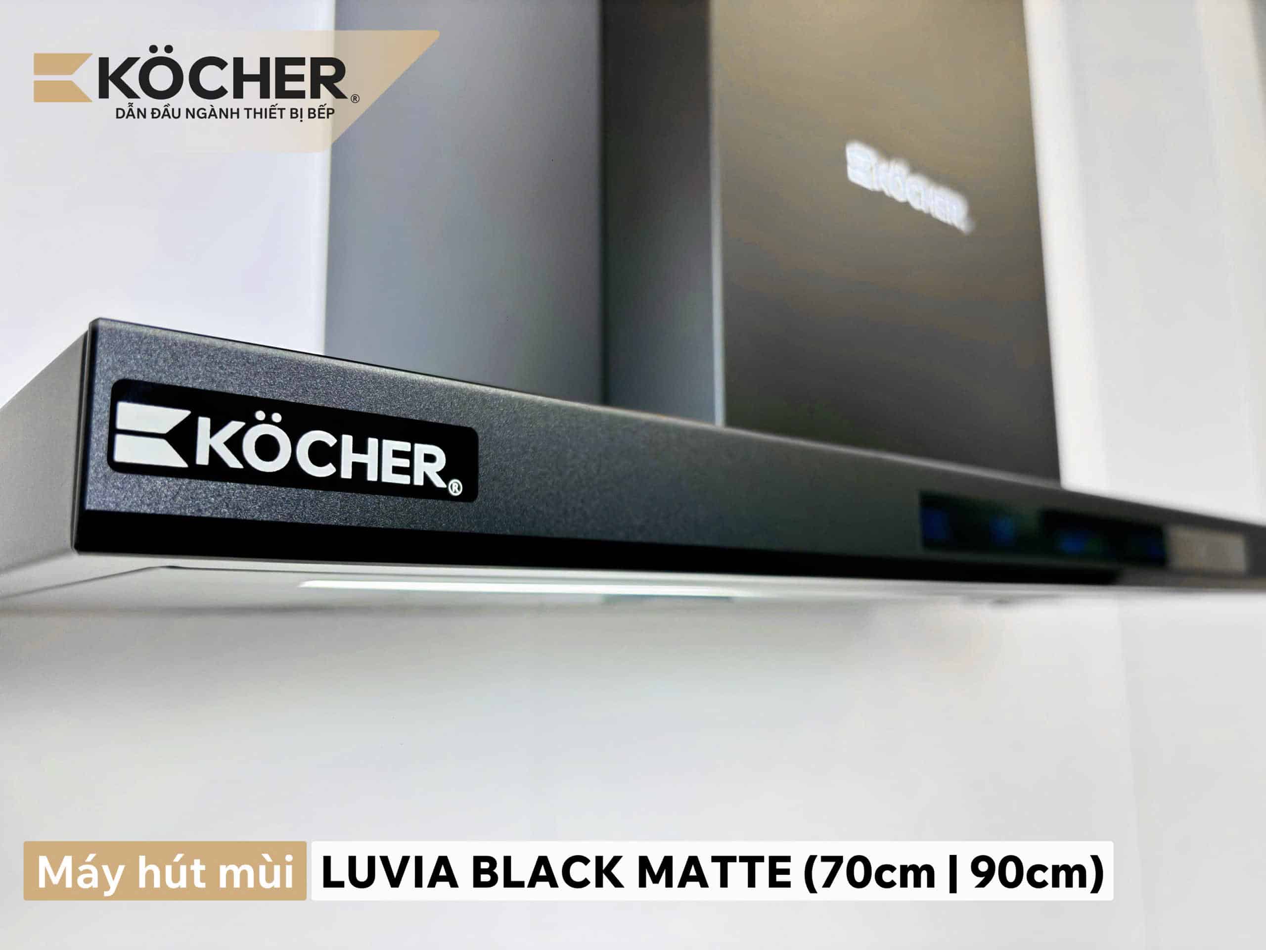 máy hút mùi kocher luvia black matte có công suất hút lên đến 1150m3/h