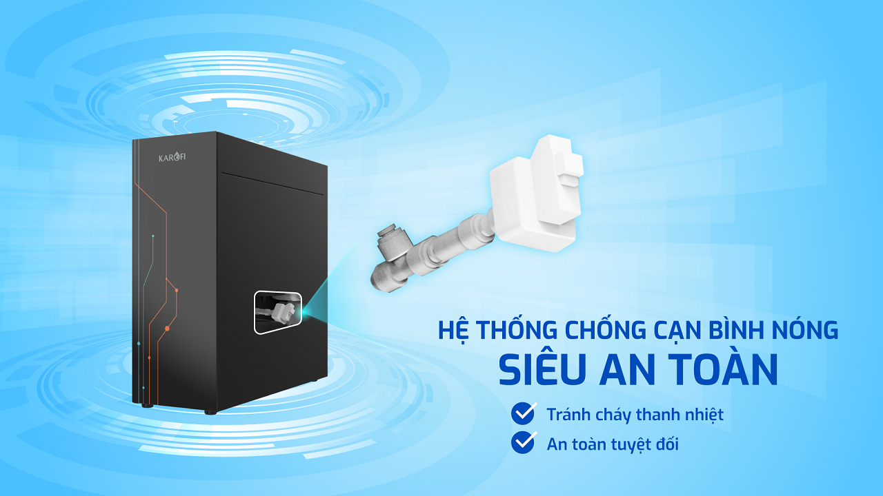 Máy làm nóng lạnh Karofi KAO-T90 có tính năng chống cặn bình nóng