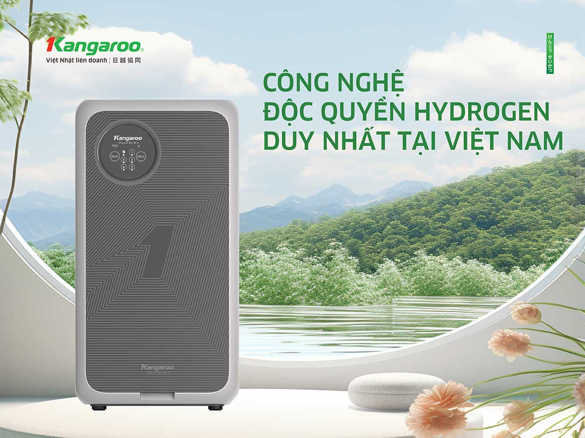 Máy lọc nước KG100US của Kangaroo tạo ra nguồn nước Hydrogen