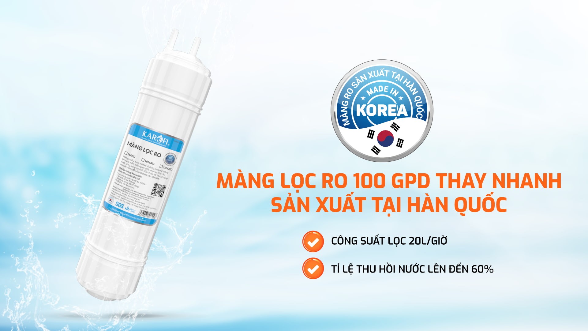 Máy lọc nước nóng lạnh Karofi Livotec 628 (628S) dùng màng RO Hàn Quốc