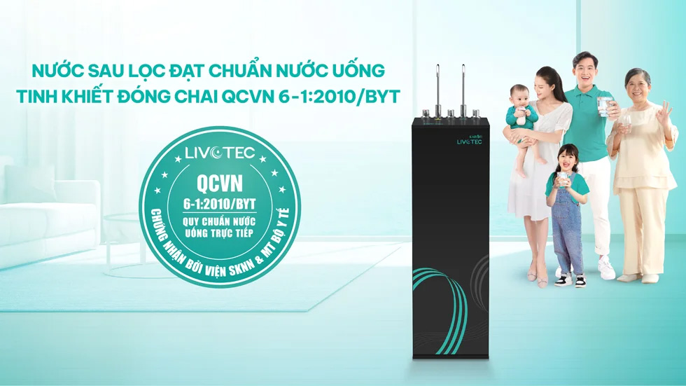 Máy lọc nước Karofi Livotec 630 (630S) giúp nước sau lọc đạt chuẩn tinh khiết đóng chai