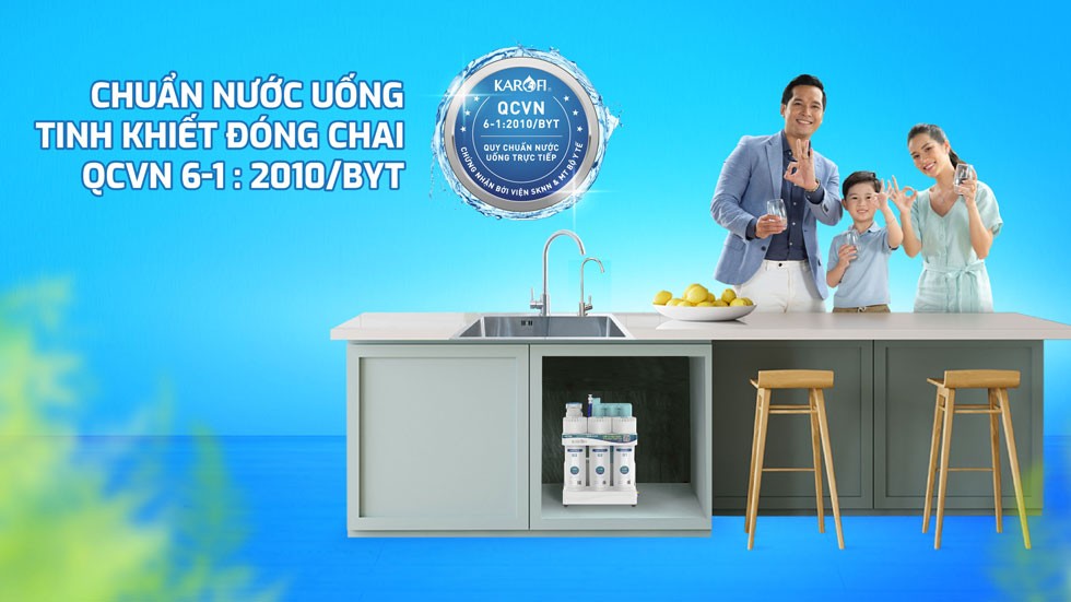 Máy lọc nước Karofi KAQ-U50K đạt quy chuẩn QCVN 6-1:2010/BYT