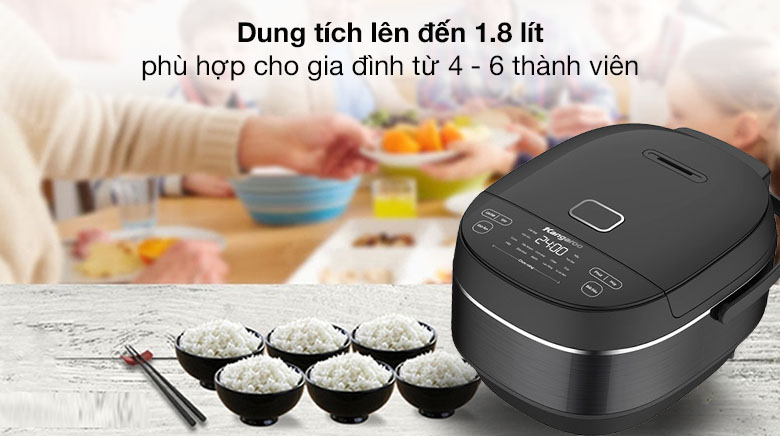 Dung tích 1.8 lít - Nồi cơm điện cao tần Kangaroo 1.8 lít KG18RIH1