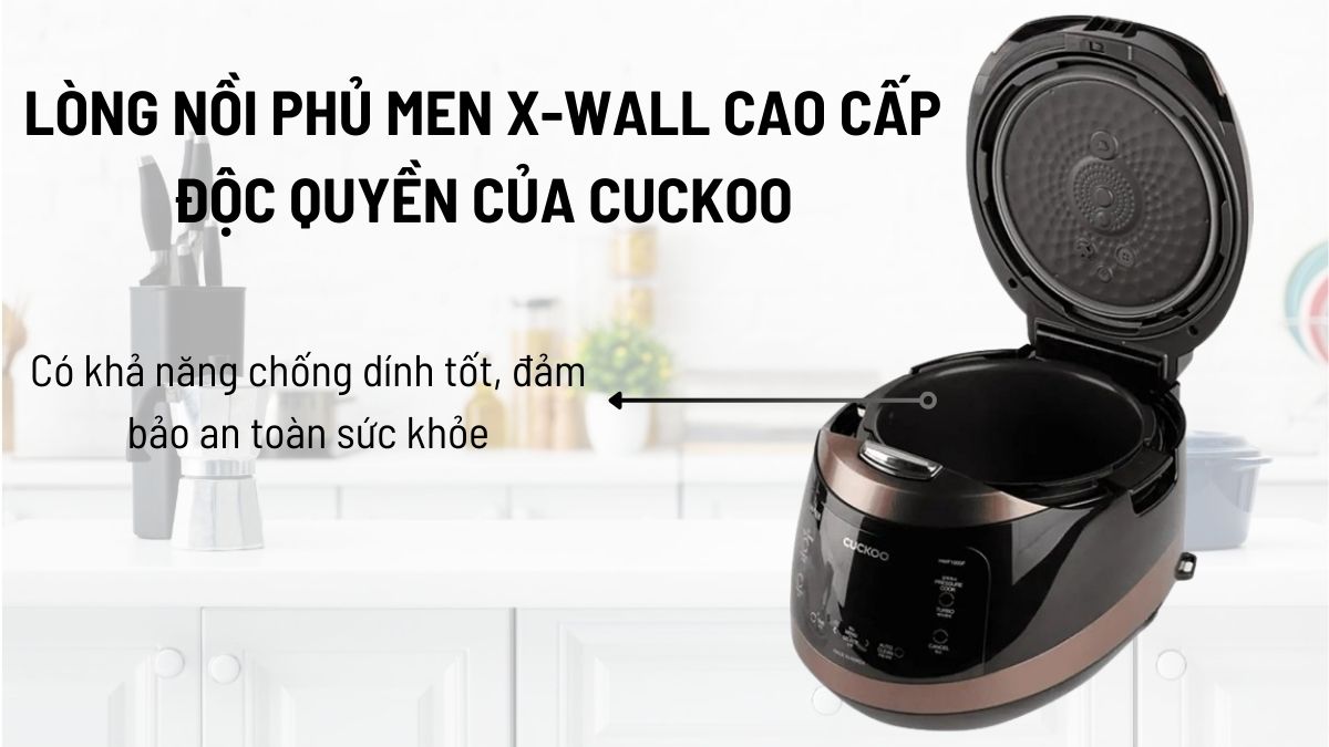 Lòng nồi Cuckoo CRP-HWF1000F/BKBRVN phủ men X-Wall cao cấp 