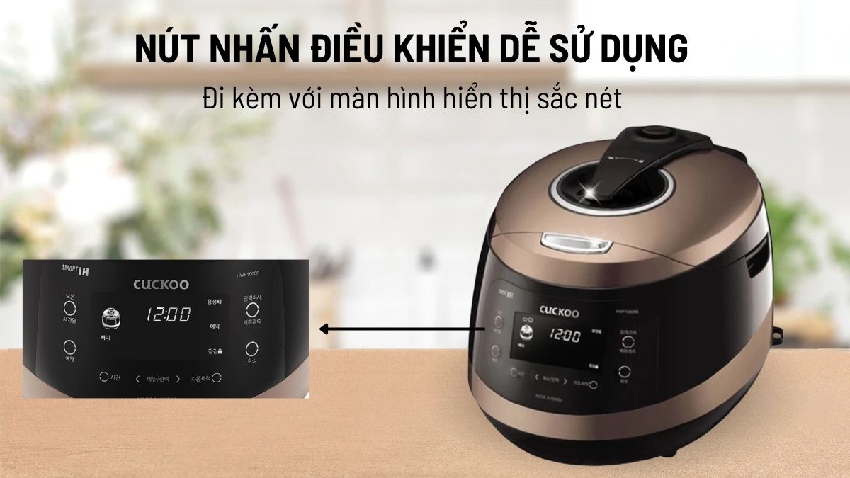 Cuckoo CRP-HWF1000F/BKBRVN sử dụng nút nhấn điều khiển đơn giản