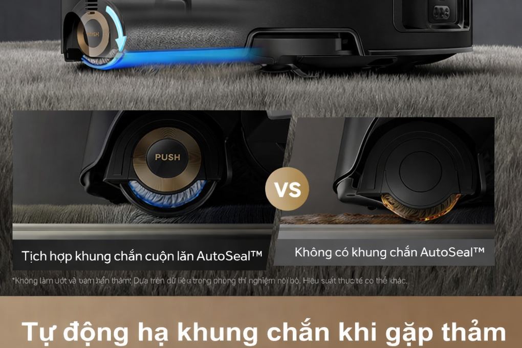 Robot hút bụi lau nhà Dreame Aqua 10 Roller Đen - Khung chắn AutoSeal