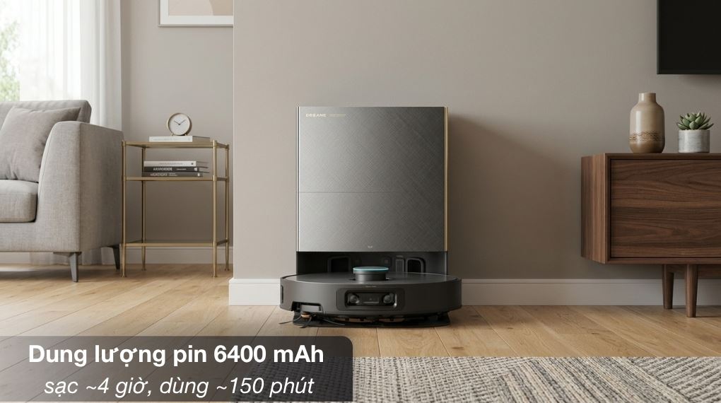 Thời gian sạc và sử dụng - Robot hút bụi lau nhà Dreame X60 Ultra