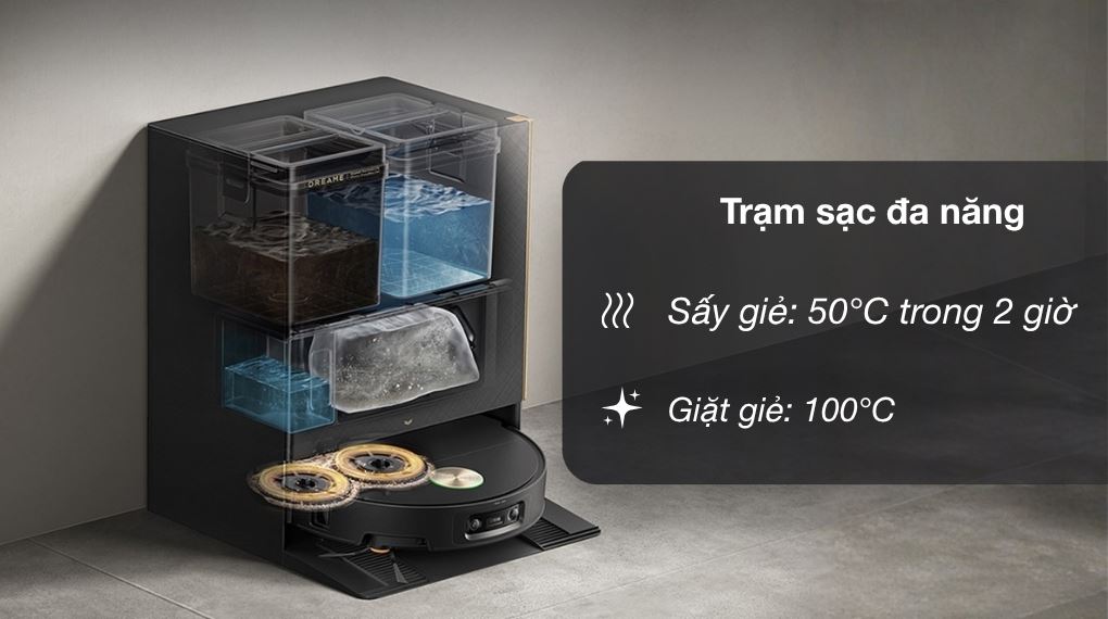 Trạm sạc - Robot hút bụi lau nhà Dreame X60 Ultra
