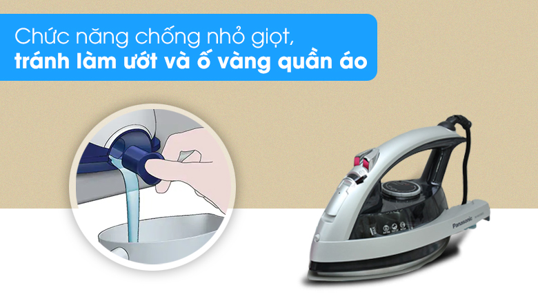 Chống nhỏ giọt - Bàn ủi hơi nước Panasonic NI-W650CSLRA