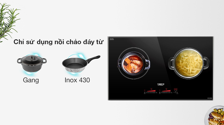 Kén nồi - Bếp từ đôi Chef's EH - DIH888