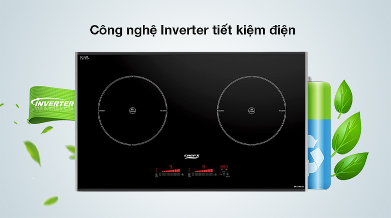 Tiết kiệm điện - Bếp từ đôi Chef's EH - DIH888