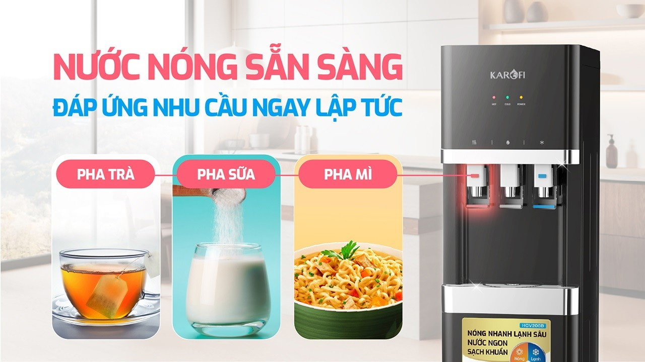 Cây nước nóng lạnh Karofi HCV208B