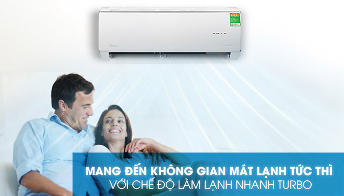 Điều hòa Midea 1 chiều 24.000 BTU MSAFII-24CRN8 làm lạnh nhanh chóng với chế độ Turbo