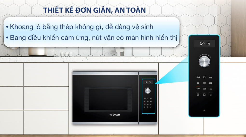 Lò vi sóng âm có nướng Bosch HMH.BEL554MS0B 25 lít - Thiết kế