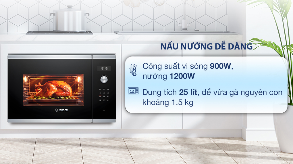 Lò vi sóng âm có nướng Bosch HMH.BEL554MS0B 25 lít