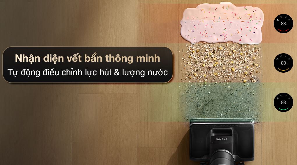Máy hút bụi lau nhà Dreame H13 FlexReach - Cảm biến vết bẩn