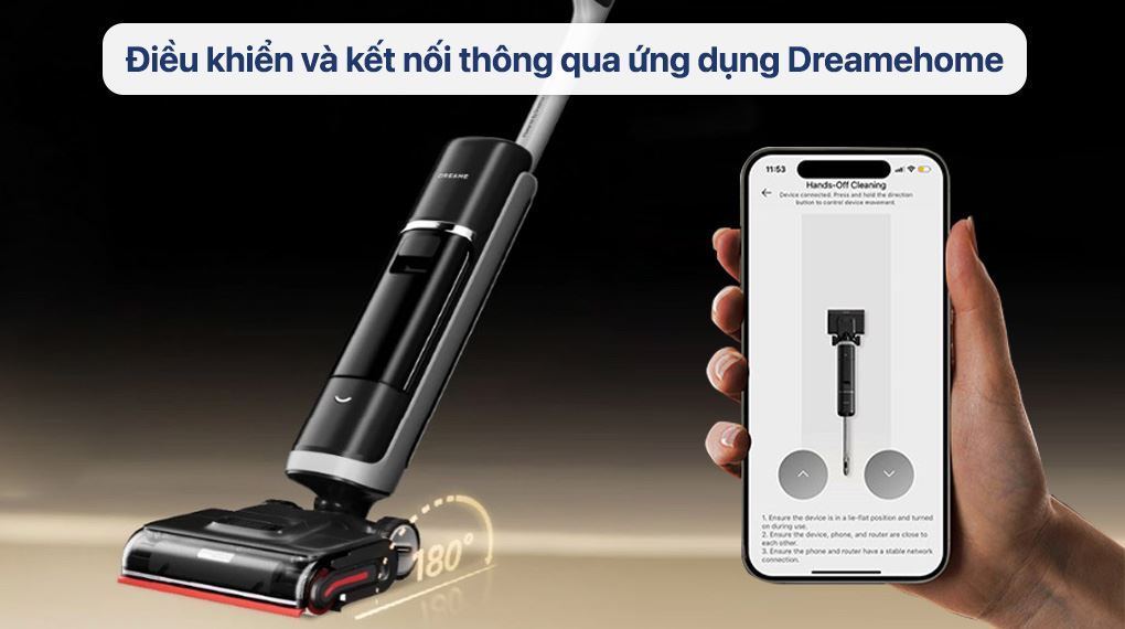 Điều khiển qua ứng dụng - Máy hút bụi lau nhà Dreame H15 Pro Heat