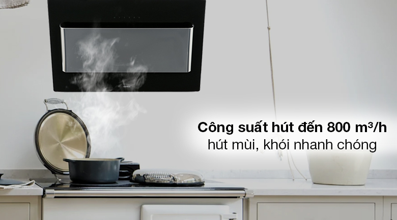 Máy hút mùi áp tường Hafele HH-WVG80D (539.81.194) - Hoạt động hiệu quả nhờ công suất hút tối đa đến 800 m³/h