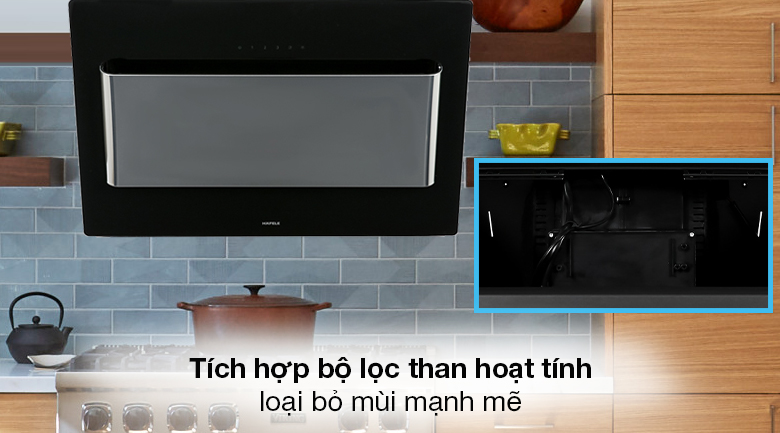 Máy hút mùi áp tường Hafele HH-WVG80D (539.81.194) - Hỗ trợ hút khử mùi trực tiếp bằng than hoạt tính