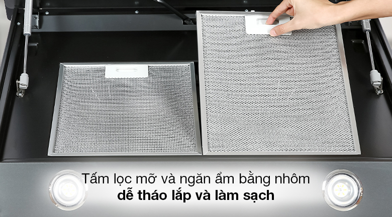 Máy hút mùi áp tường Hafele HH-WVG80D (539.81.194) - Tấm lọc mỡ và ngăn ẩm bằng nhôm