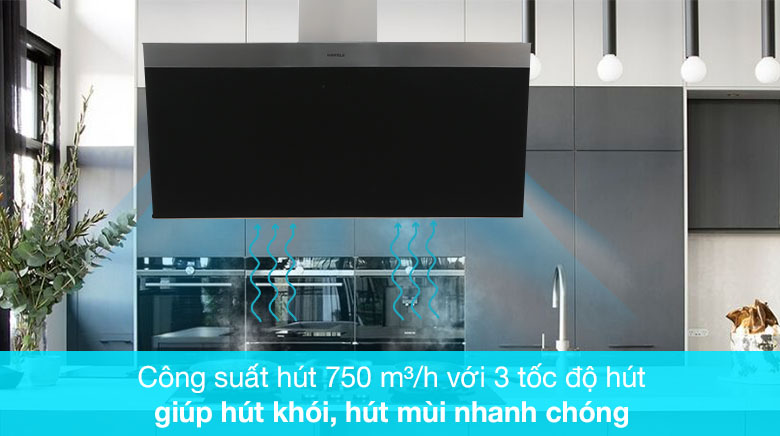 Hoạt động mạnh mẽ - Máy hút mùi áp tường Hafele HH-WVG90C (533.89.013)