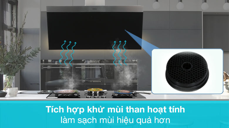 Khử mùi hiệu quả - Máy hút mùi áp tường Hafele HH-WVG90C (533.89.013)