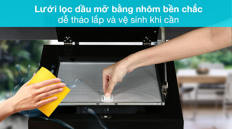 Lưới lọc nhôm dễ vệ sinh - Máy hút mùi áp tường Hafele HH-WVG90C (533.89.013)