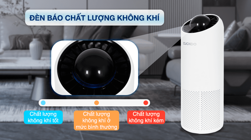 Máy lọc không khí Cuckoo CAC-AG0110FW/WHCKV 5W - Đèn báo