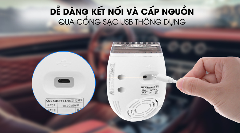Cổng sạc USB - Máy lọc không khí mini Cuckoo CAC-03V10W