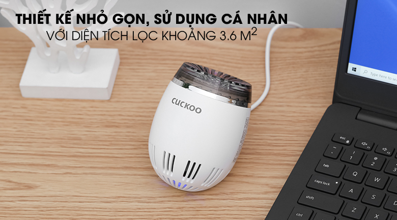 Nhỏ gọn - Máy lọc không khí mini Cuckoo CAC-03V10W
