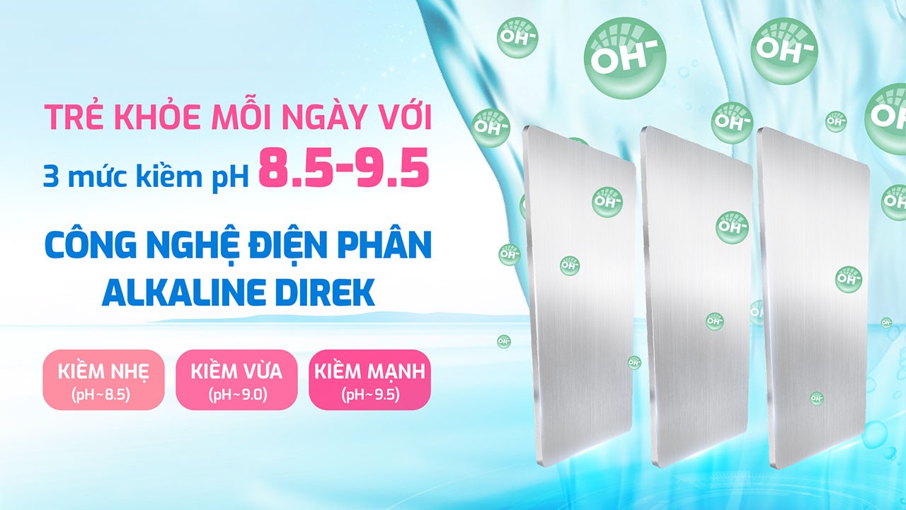 Máy lọc nước hydro ion kiềm Karofi KAE S68 Pro l tạo nhiều chế độ nước kiềm