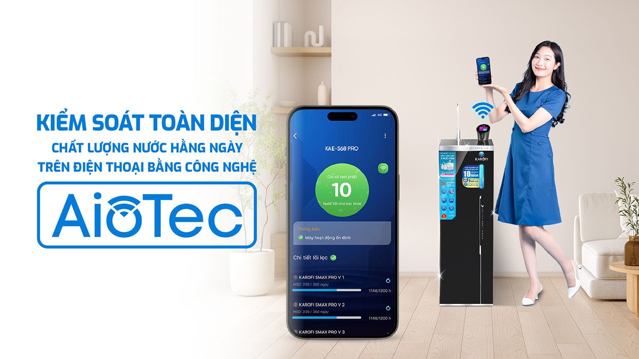 Máy lọc nước Hydro-ion kiềm kiểm soát bằng điện thoại từ xa