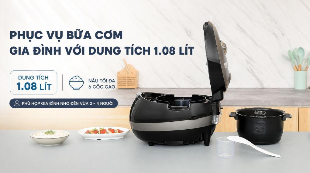 Dung tích - Nồi cơm áp suất cao tần Cuckoo 1.08 lít CRP-BHBC0600F