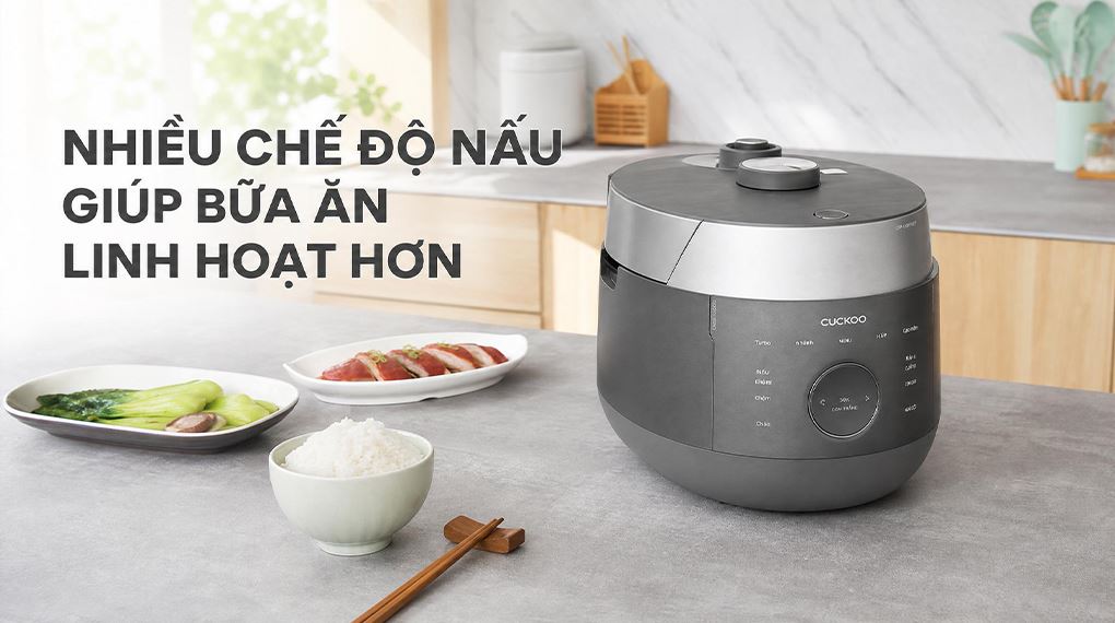 Nhiều chế độ nấu giúp bữa ăn linh hoạt hơn - Nồi cơm áp suất cao tần Cuckoo 1.8 lít CRP-LHBR1000F