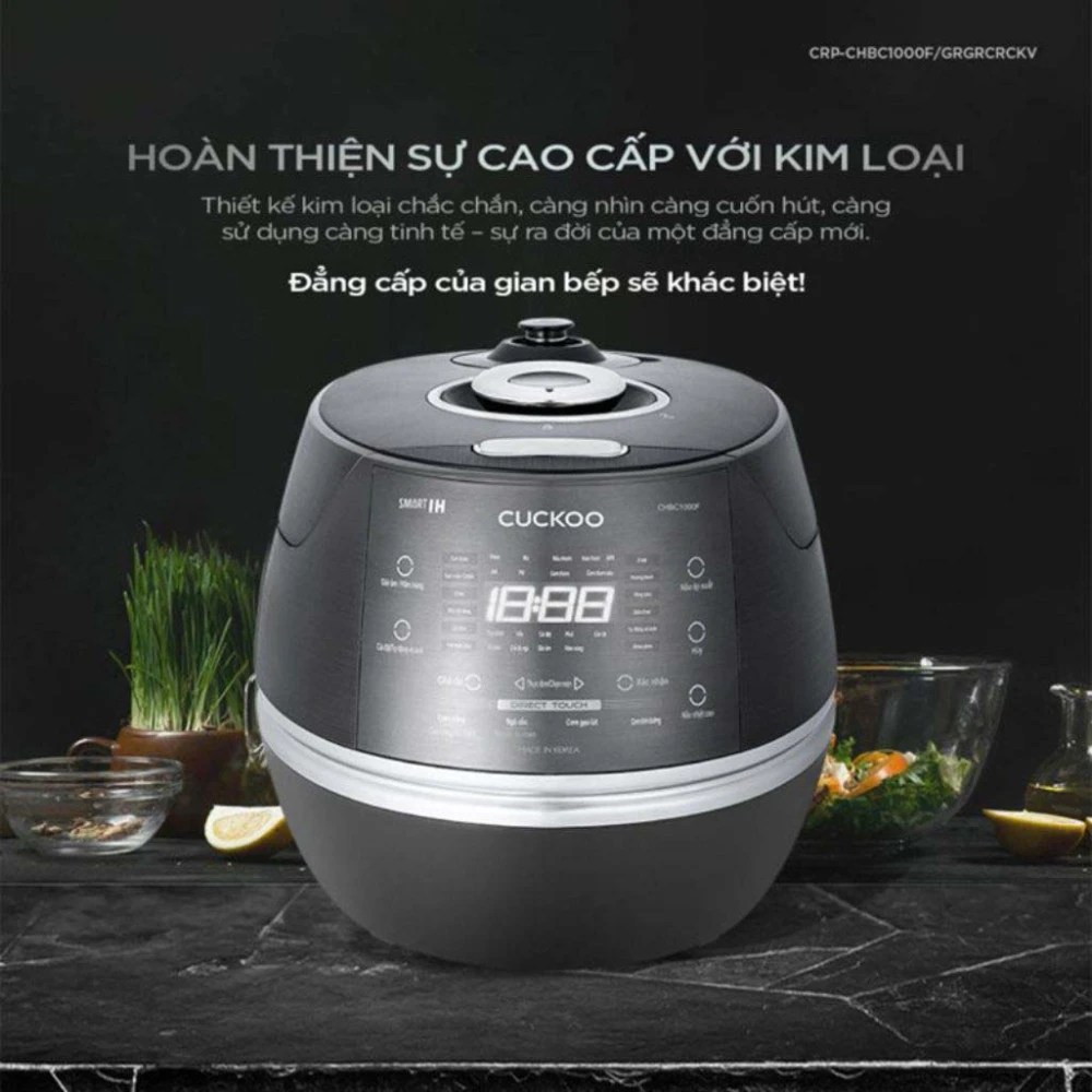 Nồi cơm điện tử áp suất cao tần Cuckoo CRP-CHBC1000F/GRGRCRCKV - Hàng chính hãng