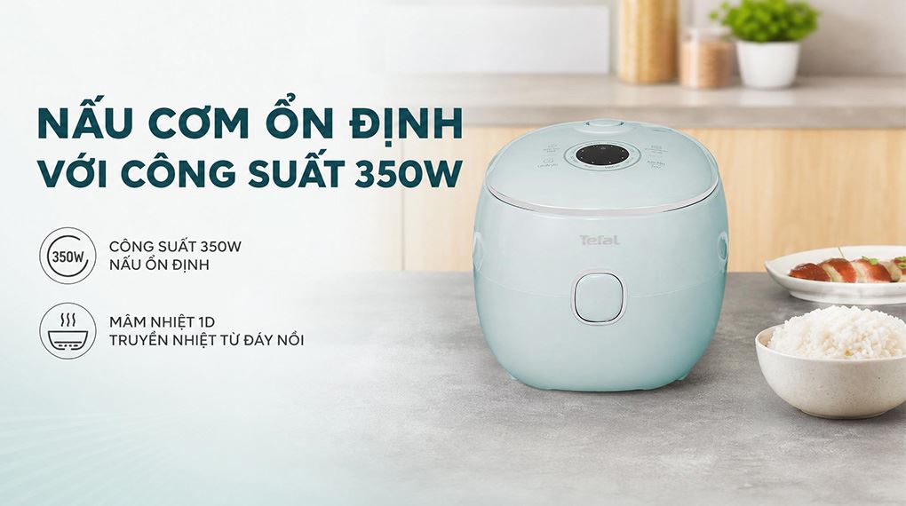 Nồi cơm điện tử Tefal 0.72 lít RK5354Y0 - Công suất 350W