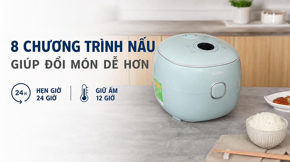Nồi cơm điện tử Tefal 0.72 lít RK5354Y0 - 8 chương trình nấu 