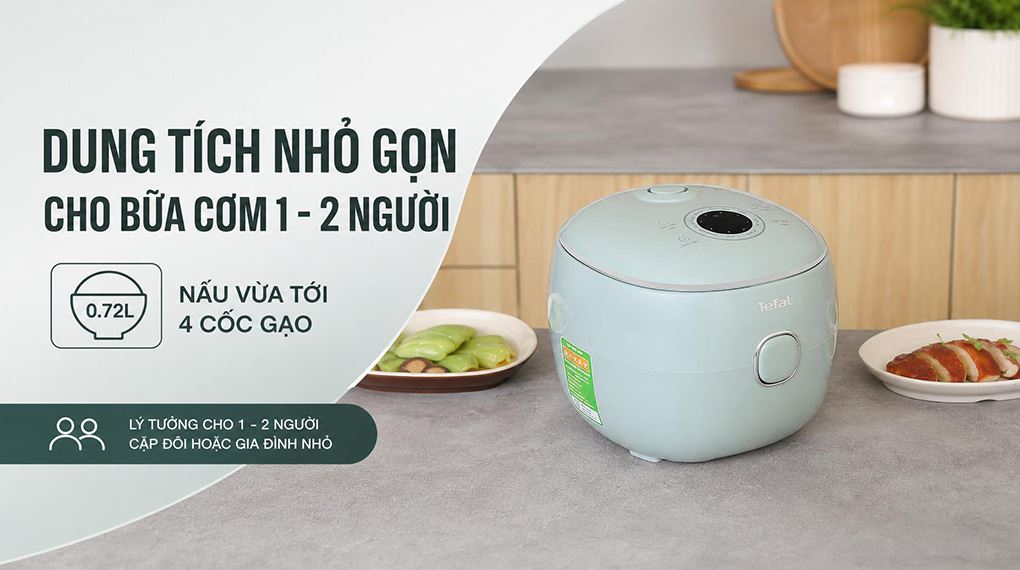 Nồi cơm điện tử Tefal 0.72 lít RK5354Y0 - Dung tích 0.72L