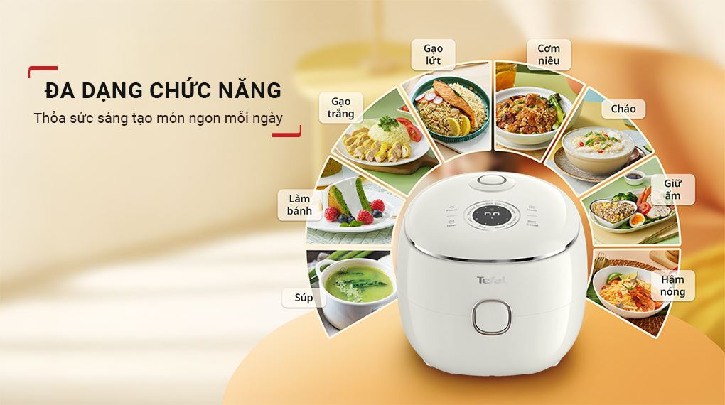 Đa dạng chế độ - Nồi cơm điện tử Tefal 0.72 lít RK535AY0